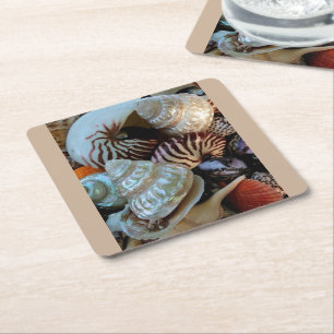 Porta-copo De Papel Quadrado Portas copos de conchas