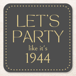 Porta-copo De Papel Quadrado Portas copos de Festa de aniversário de 80 de vamo