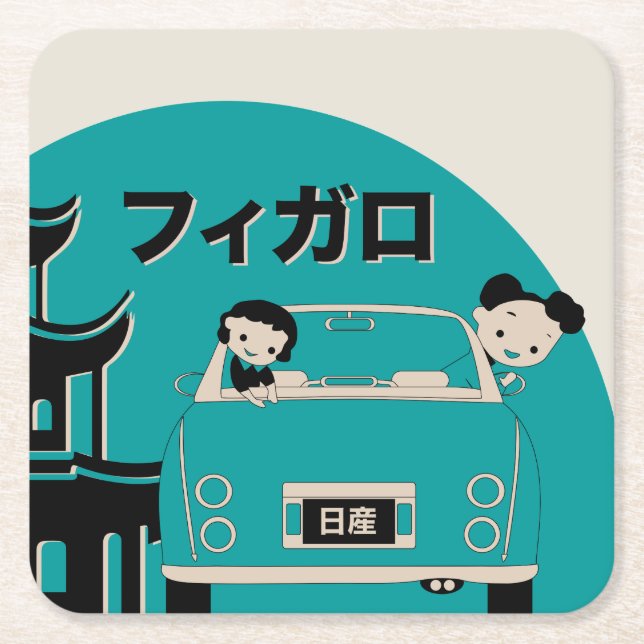 Porta-copo De Papel Quadrado Portas copos de Figaro (Frente)