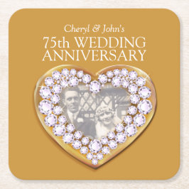 Porta-copo De Papel Quadrado portas copos de fotos do coração do aniversário de