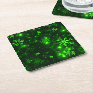 Porta-copo De Papel Quadrado Portas copos de Livro Verde Profundo com Flocos de