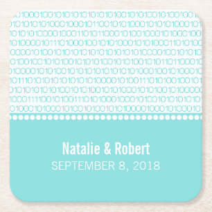 Porta-copo De Papel Quadrado Portas copos de papel binário de código de Geek aq