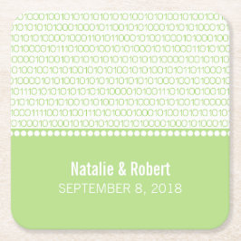 Porta-copo De Papel Quadrado Portas copos de Papel Binário em Chic de Geek Verd