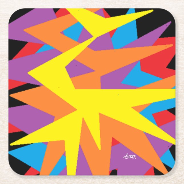 Porta-copo De Papel Quadrado Portas copos de papel : Confusão (Frente)