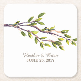 Porta-copo De Papel Quadrado Portas copos de Papel de Casamento com Ramificaçõe