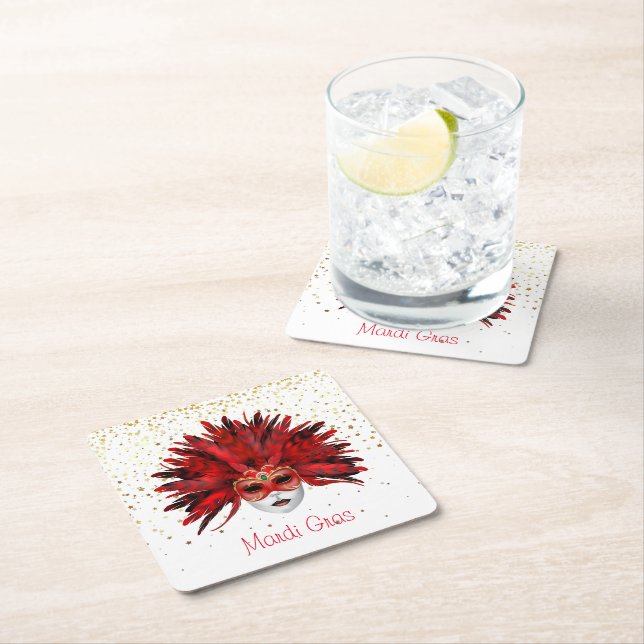 Porta-copo De Papel Quadrado Portas copos de papel do Mardi Gras (Insitu)