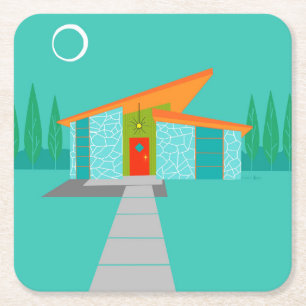 Porta-copo De Papel Quadrado Portas copos de papel duras da casa dos desenhos