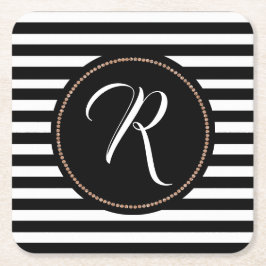 Porta-copo De Papel Quadrado Portas copos de papel em preto e branco e em monog