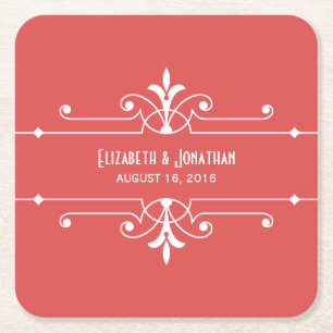 Porta-copo De Papel Quadrado Portas copos de Papel Ornamental Rico Vermelho