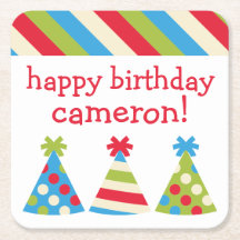 Portas copos de papel personalizadas do Party Hats