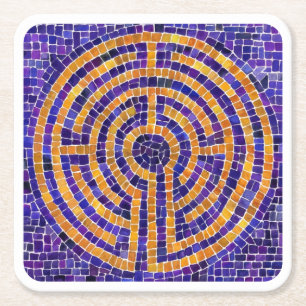 Porta-copo De Papel Quadrado PORTAS COPOS de papel quadradas LABYRINTH MOSAIC -