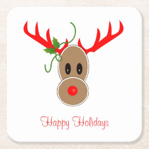 Porta-copo De Papel Quadrado Portas copos de Reindeer Gingerbird