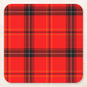Porta-copo De Papel Quadrado Portas copos decorativas do Tartan vermelho &
