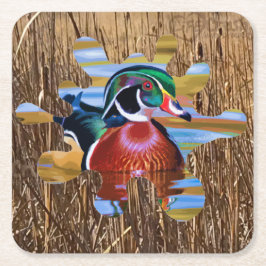 Porta-copo De Papel Quadrado Portas copos Descartáveis De Pato De Madeira, Caça