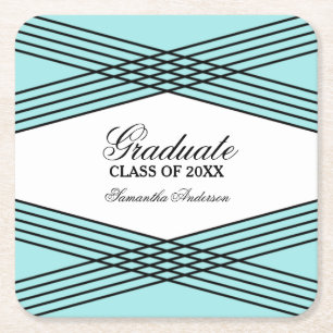 Porta-copo De Papel Quadrado Portas copos Elegantes de Graduação Deco Aqua