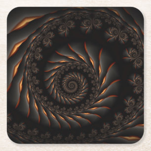 Porta-copo De Papel Quadrado Portas copos espirais pretas do Fractal
