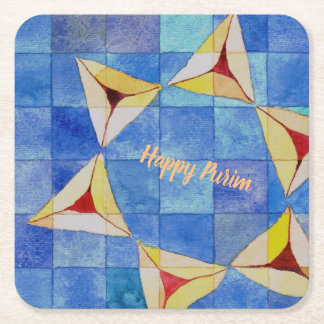 Porta-copo De Papel Quadrado Portas copos felizes de Purim Hamentashen