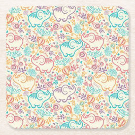 Porta-copo De Papel Quadrado Portas copos florais retros lunáticas femininos