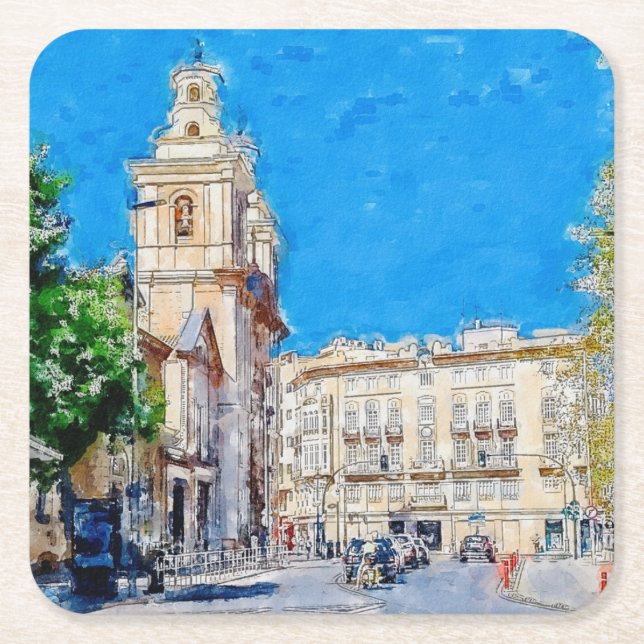 Porta-copo De Papel Quadrado Portas copos "Múrcia" (Frente)