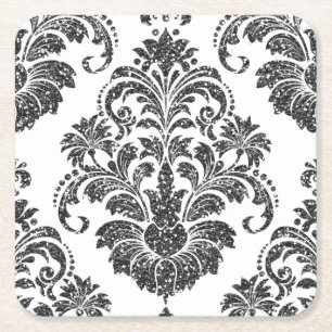 Porta-copo De Papel Quadrado Portas copos para danos de brilho preto/branco