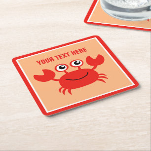 Porta-copo De Papel Quadrado Portas copos personalizadas do Happy Crab
