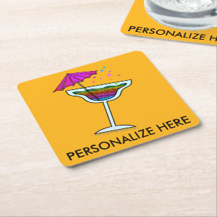 PORTA-COPO DE PAPEL QUADRADO PORTAS COPOS PERSONALIZADAS - MARGARITA DESIGN