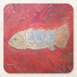 Porta-copo De Papel Quadrado Portas copos quadradas feitas sob encomenda, 'fish