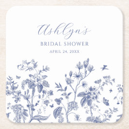 Porta-copo De Papel Quadrado Porte-copos de papel Blue Chinoiserie para Chá de 