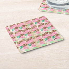 Porta-copo De Papel Quadrado Porte-copos de papel: Sabores de Sorvete