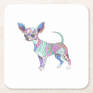 Porta-copo De Papel Quadrado Porte-copos de papel vibrante Chihuahua
