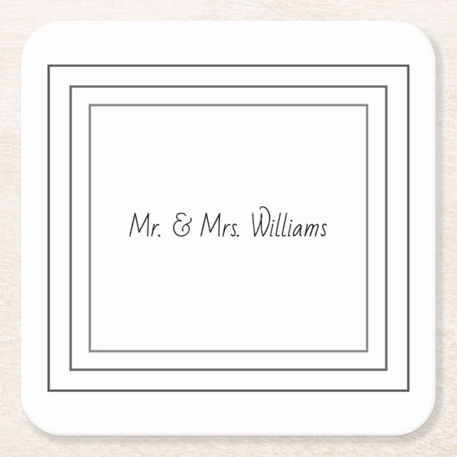 Porta-copo De Papel Quadrado Porte-copos personalizados (Frente)