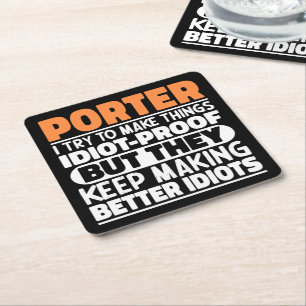 Porta-copo De Papel Quadrado Porter Tento Fazer Coisas Engraçadas Dizendo Mais