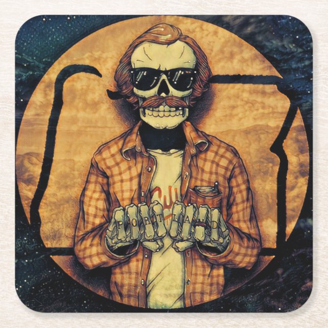 Porta-copo De Papel Quadrado Portland Hands Tatts (Frente)