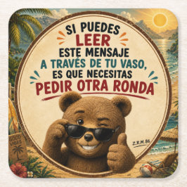 Porta-copo De Papel Quadrado Posavaso osito sonriente