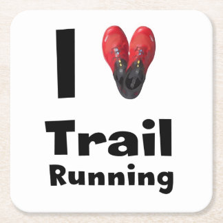 Porta-copo De Papel Quadrado Posavasos "I love Trail Running"