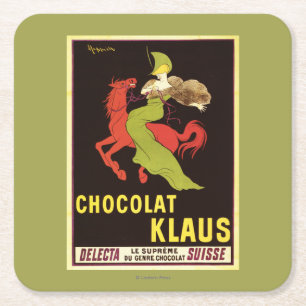 Porta-copo De Papel Quadrado Poster da propaganda de Chocolat Klaus