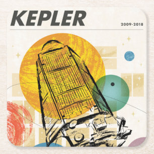 Porta-copo De Papel Quadrado Poster do telescópio espacial Kepler.