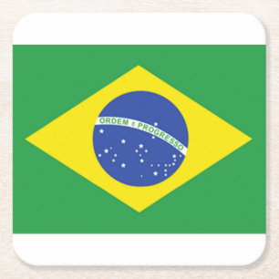 Porta-copo De Papel Quadrado Pousa-copos da Bandeira do Brasil