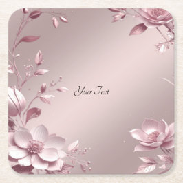 Porta-copo De Papel Quadrado Pousa Copos de Papel Floral Rosa Delicado