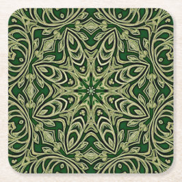 Porta-copo De Papel Quadrado Pousa Decoração Papel Ouro Verde