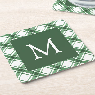 Porta-copo De Papel Quadrado Pousa Verde e Branco