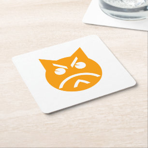 Porta-copo De Papel Quadrado Pouting Emoji Cat