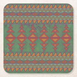 Porta-copo De Papel Quadrado Praça Design Geométrica Verde Sagebrush Sudoeste