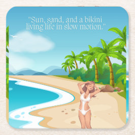 Porta-copo De Papel Quadrado praia