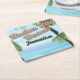 Porta-copo De Papel Quadrado Praia da baía de Boston, Jamaica