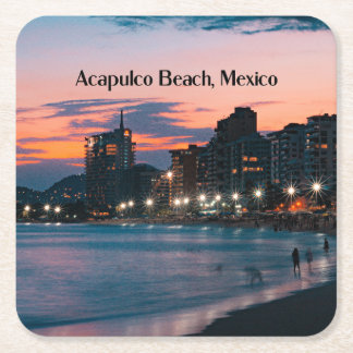 Porta-copo De Papel Quadrado Praia de Acapulco, México
