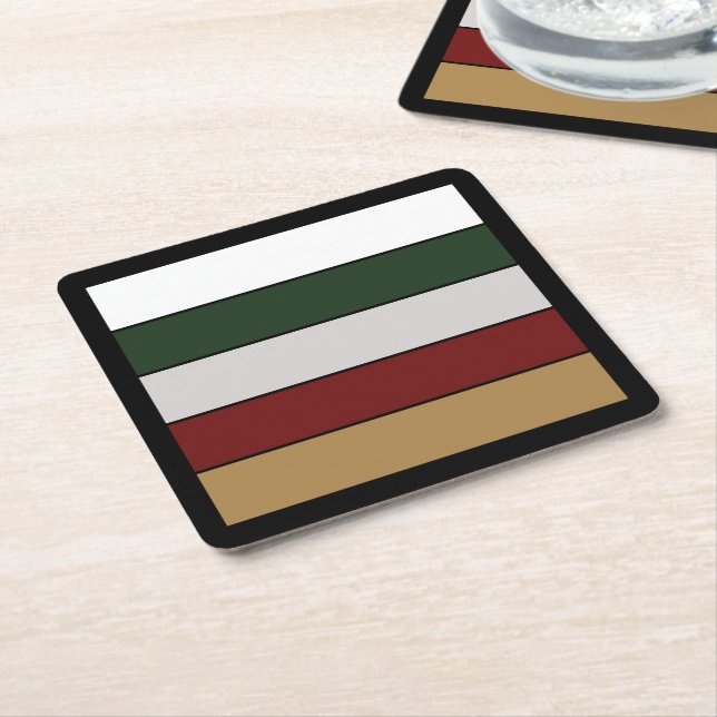 Porta-copo De Papel Quadrado Prata Vermelha Verde Dourada Natal E Banhas Branca (Inclinado)