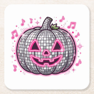 Porta-copo De Papel Quadrado Prato de festa de Halloween abóbora disco rosa