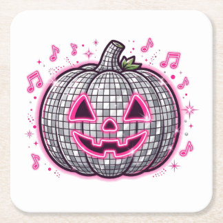 Porta-copo De Papel Quadrado Prato de festa de Halloween abóbora disco rosa