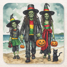 Prato de Halloween de Praia da Família Zumbi